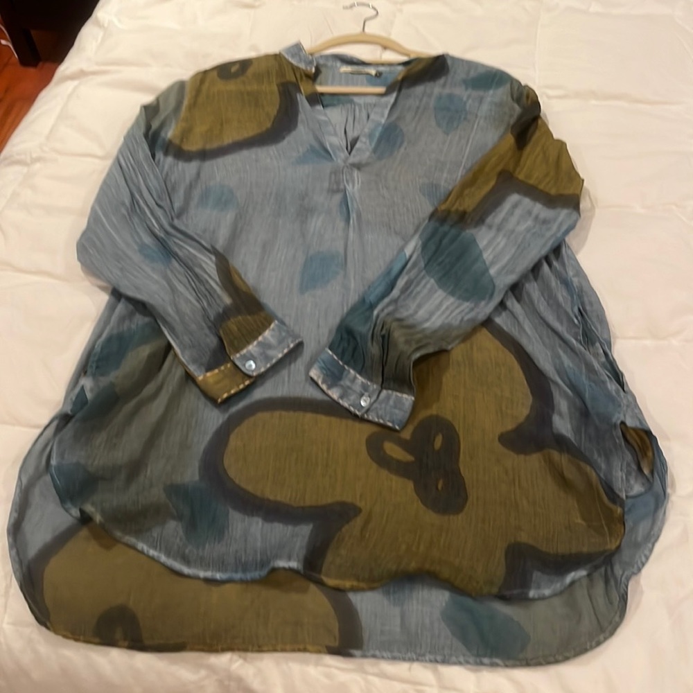 Dolman sheer linen tunic size L